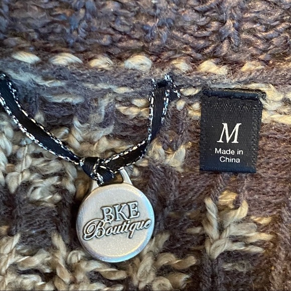 THE BUCKLE BKE BOUTIQUE Women's Medium M Taupe Wool Mohair Long Cardigan Sweater - Picture 4 of 7